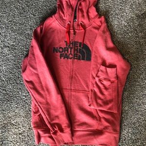 North Face Men’s red zip hoodie